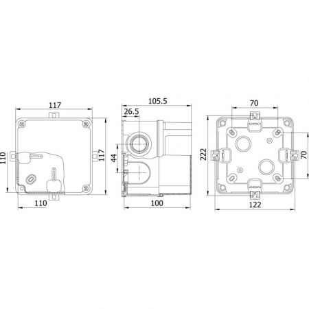 Doza patrata din plastic ABS 110x110x100mm transparenta IP67 IK06 [1]