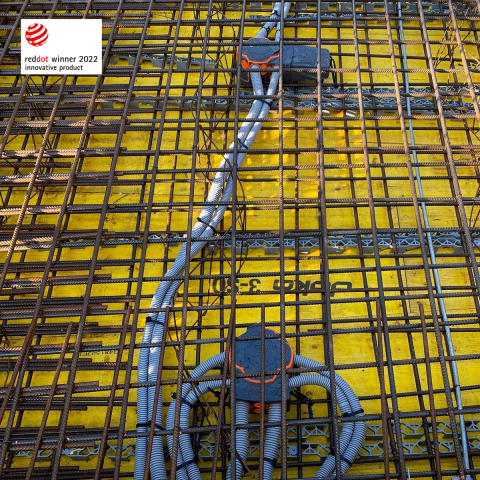 Doza pentru beton Primo XL 200, cu 25 de insertii M9 - M40, material PP, membrama TPE, cu tunel pentru transformator 377x120mm, diametrul de instalare spot/difuzor 0–185 mm, antracit-portocaliu [4]