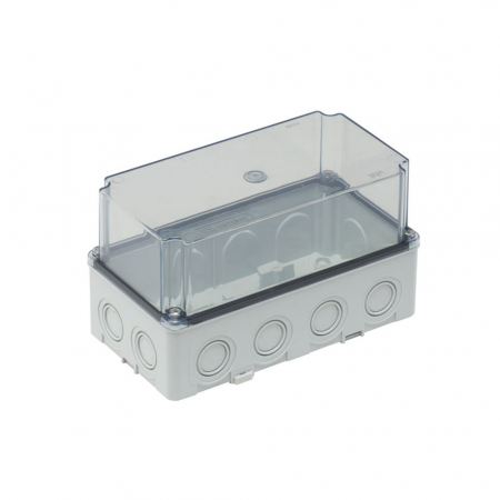 Doze din plastic - Doza ramificatie dreptunghiulara din plastic ABS 210x110x120mm transparenta IP67 IK06 adanca