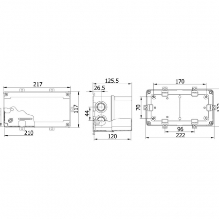 Doza ramificatie dreptunghiulara din plastic ABS 210x110x120mm transparenta IP67 IK06 adanca [1]