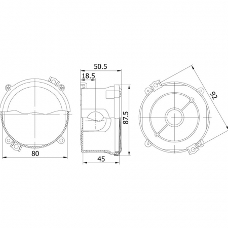 Doza rotunda din plastic ABS 80x45mm IP67 IK06 [1]