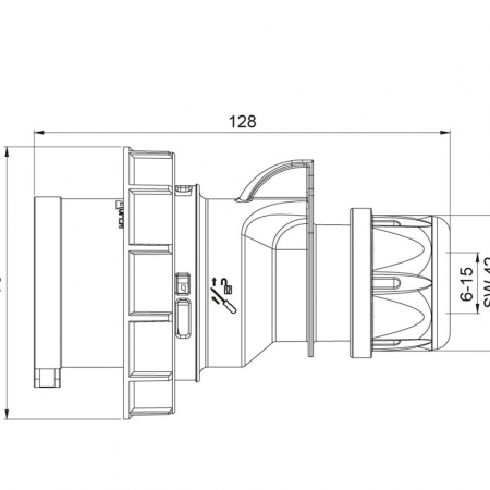 Fisa stecher 4 poli 3P+E 16A montaj pe cablu 6h 380V IP67 trifazic CEE mobil [1]