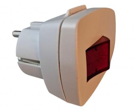 Fisa stecher alb unghiular cu intrerupator iluminat 230V 16A max. 1,5 mm² [3]