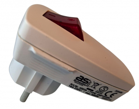 Fisa stecher alb unghiular cu intrerupator iluminat 230V 16A max. 1,5 mm² [4]