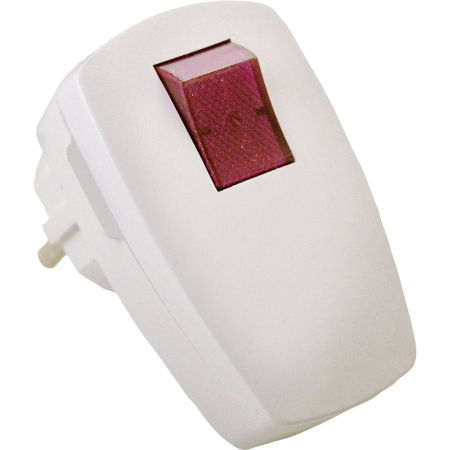Prize si fise electrice - Fisa stecher alb unghiular cu intrerupator iluminat 230V 16A max. 1,5 mm²