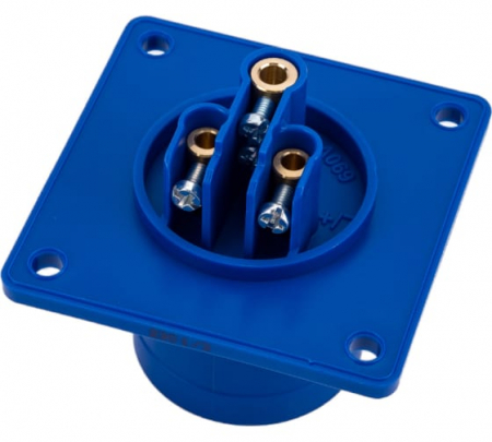 Fisa stecher incastrabil 3 poli 16A 2P+PE drept 230V albastru IP44 6h CEE 70x70mm [4]