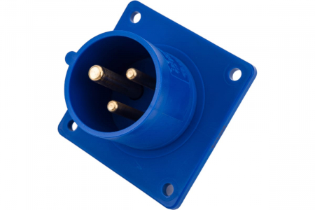 Fisa stecher incastrabil 3 poli 16A 2P+PE drept 230V albastru IP44 6h CEE 70x70mm [2]