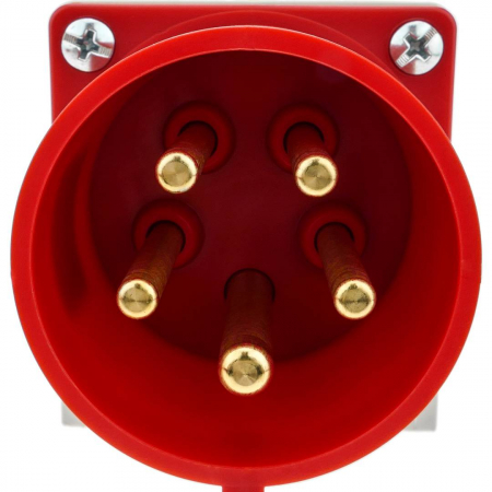 Fisa stecher incastrabil 5 poli 16A 3P+N+PE drept 380V culoare rosie IP44 6h CEE 70x70mm [3]