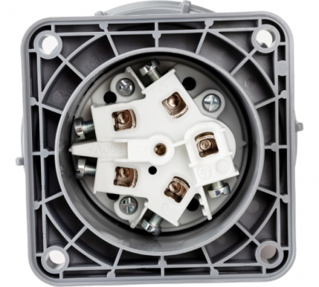 Fisa stecher incastrabil 5 poli 63A 3P+N+PE drept 380V culoare rosie IP67 6h CEE 100x100mm [3]