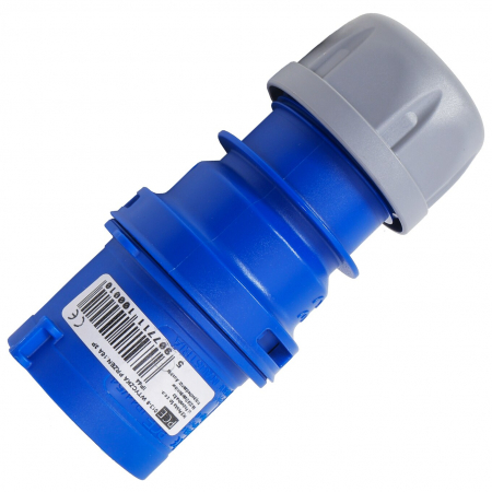 Fisa stecher monofazic CEE 3 poli 2P+PE 16A 6h albastru 230V IP44 mobila cu montaj pe cablu [3]