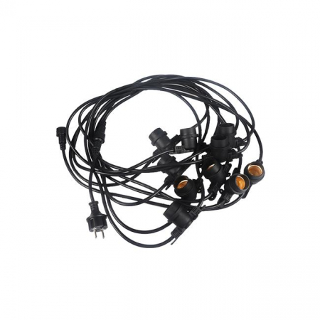 Ghirlanda 20 metri cu 40 becuri led E27 1W pentru exterior, cablu cauciuc IP44 [1]