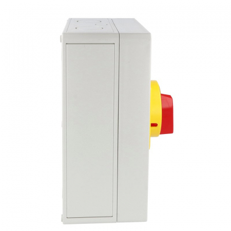 Intrerupator 125A 37kw 0-1 ON-OFF 3 poli IP65 254x180mm cu came industrial aplicat casetat cu maner galben rosu [2]
