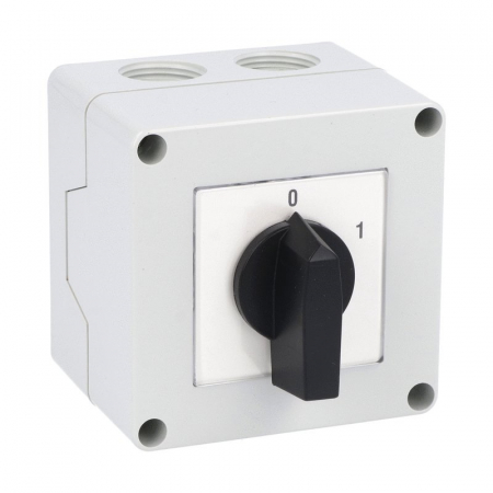 Intrerupatoare pentru tablouri electrice - Intrerupator 20A 4kw 0-1 ON-OFF 3 poli IP65 cu came industrial aplicat casetat