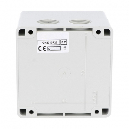 Intrerupator 20A 5.5kw 0-1 ON-OFF 3 poli IP65 75x75mm cu came industrial aplicat casetat cu maner galben rosu [3]