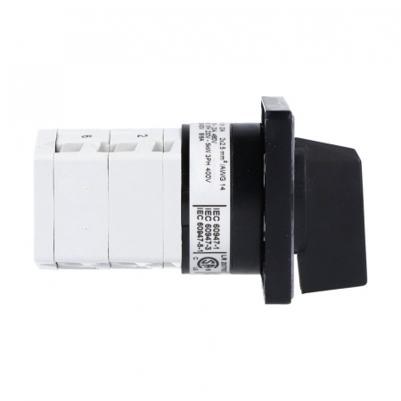 Intrerupator 20A 5kw 0-1 ON-OFF 3 poli IP40 industrial incastrabil cu came PACO pentru tablouri cu protectie la atingere directa [2]