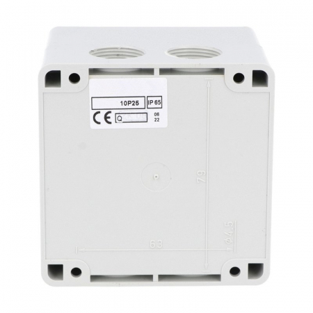 Intrerupator 25A 7.5kw 0-1 ON-OFF 3 poli IP65 75x75mm cu came industrial aplicat casetat cu maner galben rosu [4]