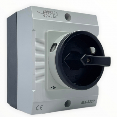 Intrerupatoare pentru tablouri electrice - Intrerupator 3 poli 32A 7,5kw IP65 cu carcasă pornit/oprit 400V blocabil