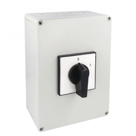 Intrerupatoare pentru tablouri electrice - Intrerupator 125A 37kw 0-1 ON-OFF 3 poli IP65 254x180mm cu came industrial aplicat casetat