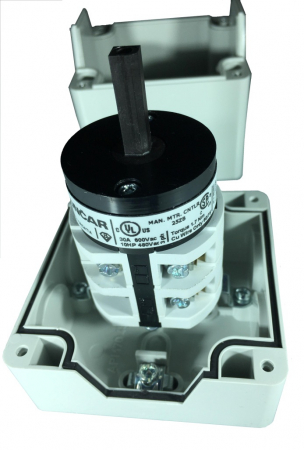 Intrerupator 12A 4kw 0-1 ON-OFF 2 poli IP54 cu came industrial aplicat casetat [3]