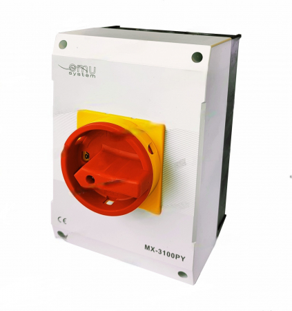 Intrerupatoare pentru tablouri electrice - Intrerupator 100A 37kw 0-1 ON-OFF 3 poli 400V AC IP65 industrial aplicat casetat
