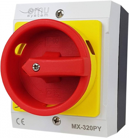 Intrerupatoare pentru tablouri electrice - Intrerupator 20A 4kw 0-1 ON-OFF 3 poli 400V AC IP65 industrial aplicat casetat