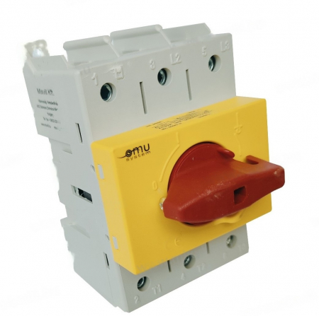 Intrerupatoare pentru tablouri electrice - Intrerupator modular rotativ 3 poli 200A 0-1 ON-OFF IP20 montaj pe sina sau cu suruburi