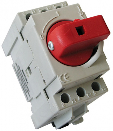 Intrerupatoare pentru tablouri electrice - Intrerupator modular rotativ 3 poli 40A 0-1 ON-OFF IP20 montaj pe sina sau cu suruburi