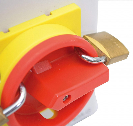 Intrerupator principal 63A 3 poli 22kW de urgenta incastrat cu placa galbena frontala 88x88mm [4]