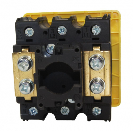 Intrerupator principal 63A 3 poli 22kW de urgenta incastrat cu placa galbena frontala 88x88mm [2]