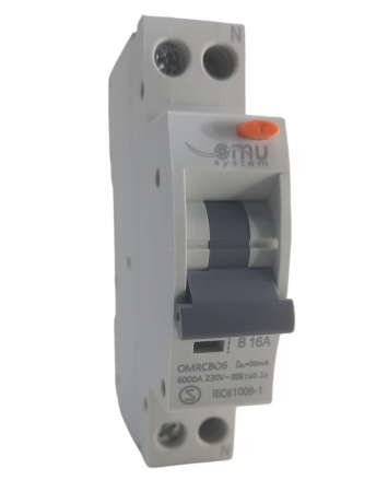 Intrerupator RCBO 16A curba B  30mA automat cu protectie diferentiala 1 modul 1P+N 6kA IP20 [2]