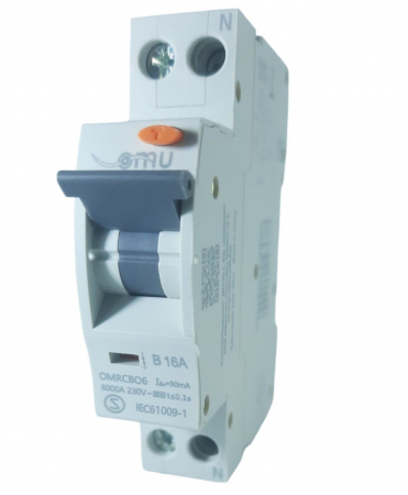 Aparataj tablouri electrice - Intrerupator RCBO 16A curba B  30mA automat cu protectie diferentiala 1 modul 1P+N 6kA IP20
