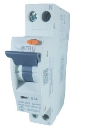 Aparataj tablouri electrice - Intrerupator RCBO 6A curba B 30mA tip A automat cu protectie diferentiala 1 modul 1P+N 6kA IP20