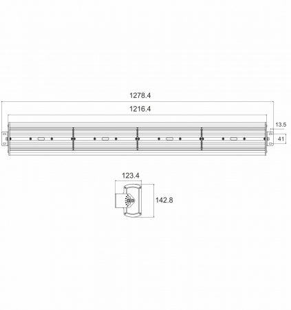 Lampă industrială 200W 190lm/W 38000 lm 4000K Low Bay led (Instalare până la 6 metri înălţime) 1216x142mm IP65 [2]