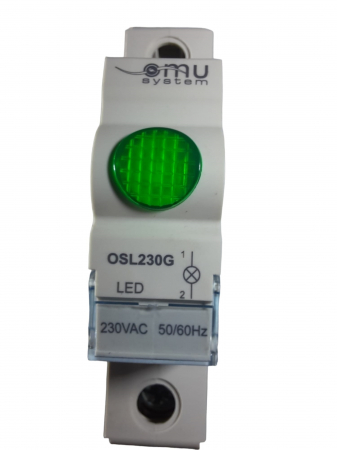 Lampa led 230V de semnalizare verde cu montaj pe sina in tablouri electrice IP20 [1]