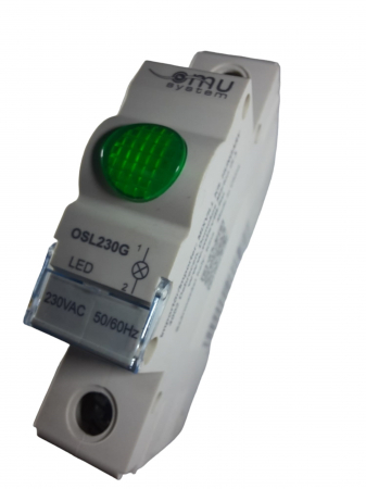 Sigurante automate - Lampa led 230V de semnalizare verde cu montaj pe sina in tablouri electrice IP20