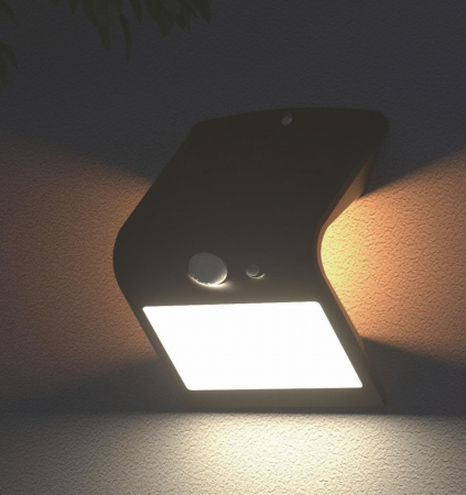Lampă solară LED BUTTERFLY 1.5W 220lm 4000K albă de perete IP65 detectare 90° la maxim 6 metri [15]