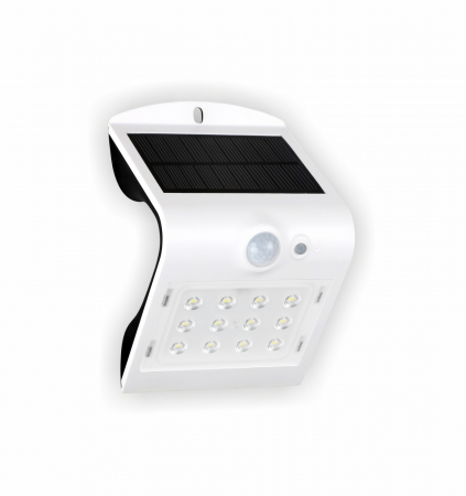 Lampă solară LED BUTTERFLY 1.5W 220lm 4000K albă de perete IP65 detectare 90° la maxim 6 metri [7]