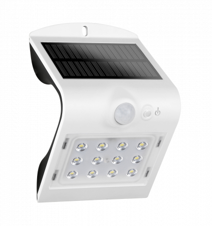 Lampă solară LED BUTTERFLY 1.5W 220lm 4000K albă de perete IP65 detectare 90° la maxim 6 metri [9]