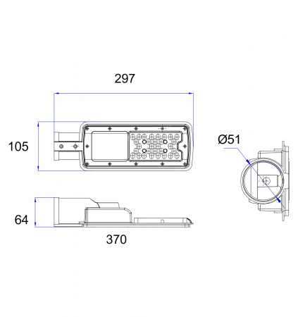 Lampă stradală 30W 3600lm 120lm/W 4000K lumina naturală / neutră corp iluminat public fără pâlpâire 30000 ore de funcţionare IP65 [1]