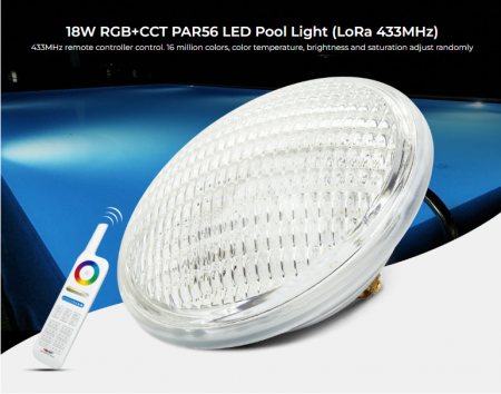 Lumină pentru piscină Mi-Light MiBoxer LED pentru sistem LoRa 433MHz 18W PAR56 IP68 RGB+CCT PW02 spot subacvatic [3]