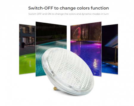 Lumină pentru piscină Mi-Light MiBoxer LED pentru sistem LoRa 433MHz 18W PAR56 IP68 RGB+CCT PW02 spot subacvatic [4]