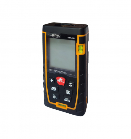 Accesorii electrice - Metru laser cu nivela - poloboc 120 metri multifunctional portabil, valoare min/max, calcul suprafata si volum, laser nivel II 630–670 nm, < 1 mW, cu 2 baterii 2 × 1.5V AAA