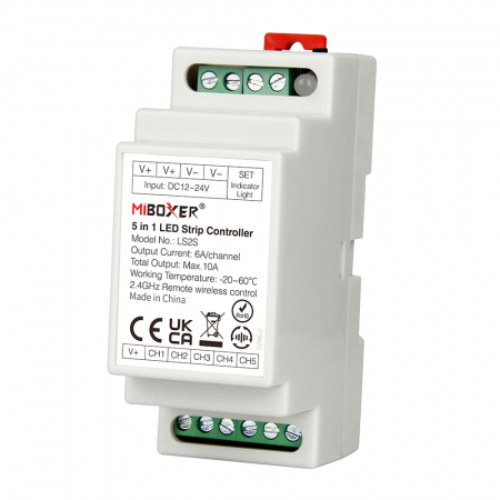 Lampi - Mi-Light LS2S MiBoxer 5 în 1 controler de zonă, control pentru bandă LED pentru șină DIN DIM+WW+CW/RGB/RGBW/RGB+CCT
