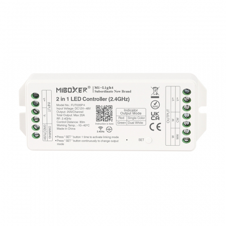 Banda led si accesorii - Mi-Light MiBoxer Group Controler zonă de control 2 în 1 DIM+CCT FUT035P+ emițător de semnal LED