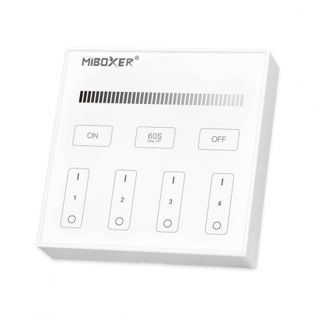 Lampi - Mi-Light MiBoxer Group Grup de comandă Dimmer cu telecomandă albă montat pe perete 4 zone DIM B