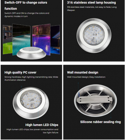 Mi-Light MiBoxer Lumină LED pentru piscină 433MHz LoRa montată pe perete 15W exterior IP68 RGB+CCT UW01 [8]