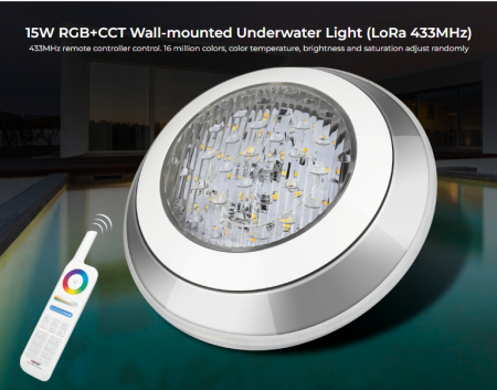 Mi-Light MiBoxer Lumină LED pentru piscină 433MHz LoRa montată pe perete 15W exterior IP68 RGB+CCT UW01 [4]