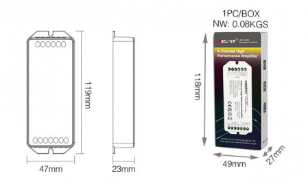 Mi-Light MiBoxer PA4 Group Control Amplificator de semnal LED 4 canale [3]