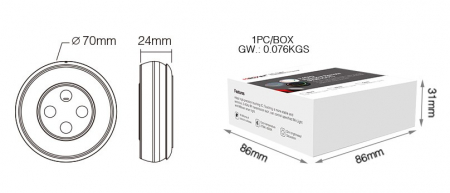 Mi-Light miboxer S2W Telecomandă curcubeu cu 4 zone luminozitate, culoare, control temperatură RGB+CCT culoare albă [3]