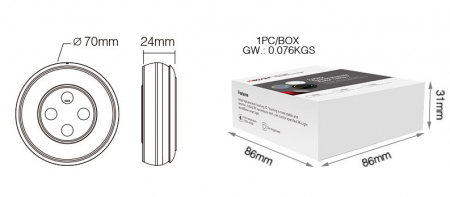 Mi-Light MiBoxer Sunrise luminozitate și control al temperaturii culorii controller telecomandă albă DIM+CCT S1-W [2]